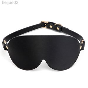 Bondage Sex Mask Pu Leather Blind Cloth Juegos para adultos Bdsm Flirt Toys para mujer Pareja adulta Sexy Eye Mask Sleeping mascarada L220808