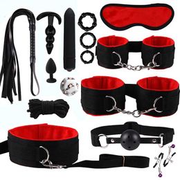 Jouets sexuels de bondage pour femmes, kit de couples sexuels BDSM, jouets sexy pour adultes, accessoires érotiques, menottes pour session, plug anal, jeu sexuel L2403