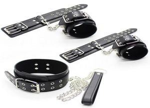 Bondage Slave Seksproducten PU Leer Kraag Hand Pols Pols Enkle Cuffs Beperkingen Fetisj Volwassen Games Paren speelgoed voor vrouwelijke mannen G1689638