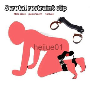 Bondage SM Scrotal Restraint Clip Scrotum Restraint Male Slave Punition Gear Props Jeux pour adultes Bondage Cock Ring Menottes Sex Toys x0928