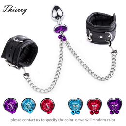 Bondage Thierry High Quality Anal Plug to-poignet Kit BDSM RESTRAINTES FETISH GAMES ADULT