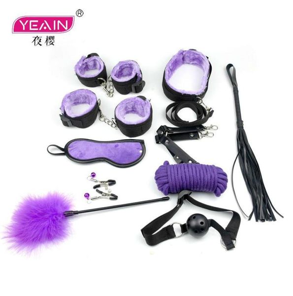 Bondage YEAIN 10 pièces accessoires de jeux sexuels contraintes sangles de menottes produits érotiques jouets de bandage pour Adult1345171