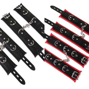 Bondages BDSM Costume Cuir Menottes Manilles Chaîne Bondage Gear Lit Ceinture De Chasteté Sexe Sexuel Féminin Adulte Jouets Pour Deux SM Outil Menotte 1122