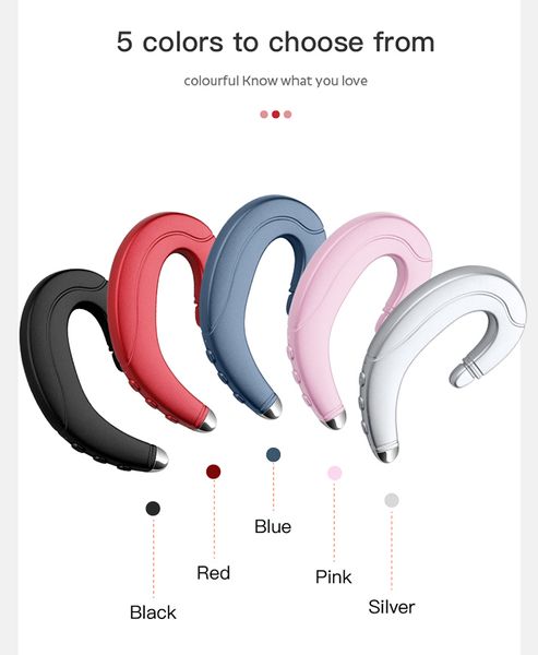 Casques Bluetooth à conduction osseuse Écouteurs Portable Universel Unilatéral Mains Libres Oreille Suspendue Sans Fil Téléphone Mobile Appel Sport Écouteur