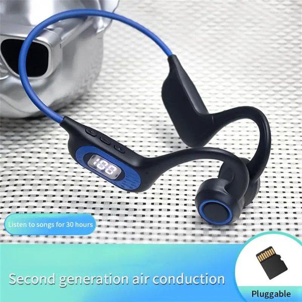 Écouteurs à Conduction osseuse sans fil Bluetooth 5.3, oreillettes pour Sport de plein air, casque avec micro, pour Android, prise en charge de la carte SD