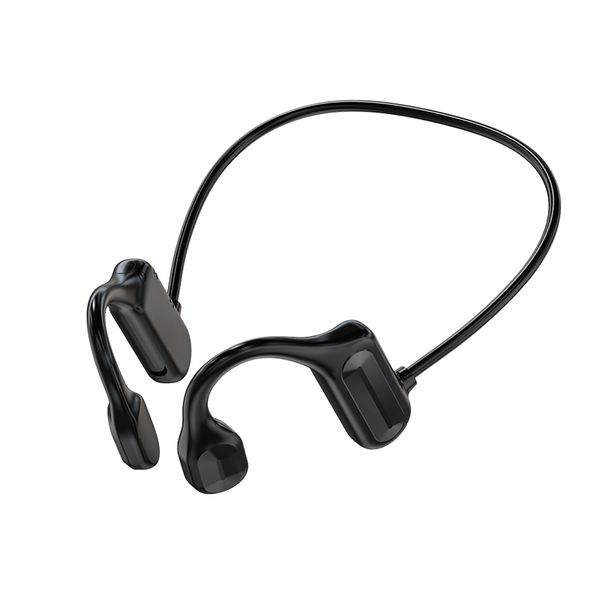 Auriculares de conducción ósea, montados en la oreja, auriculares deportivos impermeables IPX5 no intrauriculares, cómodos de llevar, calidad de sonido estéreo de alta fidelidad, rango de larga duración