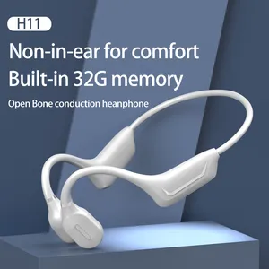 Auriculares de conducción ósea con ROM de 32 GB, auriculares inalámbricos, auriculares para teléfono móvil, auriculares deportivos impermeables