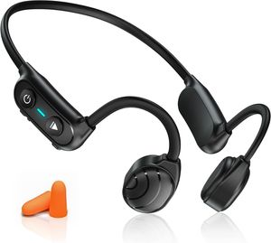 Écouteur de conduction osseuse Bluetooth, écouteurs ouverts avec micro, casque sans fil sans fil conductrice, écouteurs inductivv imperméables imperméables