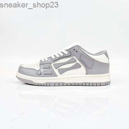 Bone Grey Sneaker Skel Amiiri Shoes Chunky Top Low Mismo diseñador en blanco y negro Tide Brand High Shoe Mens Leisure Sports Board 3jaf