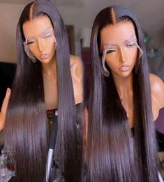 Peluca frontal de encaje brasileño de hueso Remy HD Lace Natural Human Hair Wigs para mujeres negras20190616572076