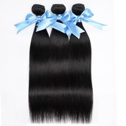 Os droit cheveux humains 3 paquets 95gPC brésilien Remy vierge cheveux naturel noir 1226 pouces mécanisme double trame pour les femmes5729801