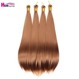 Bone Straight Synthetic Braiding Hair Bulk 22 Silky Pre Stretched Braiding Hair Extensions Crochet Box Braids Hair Expo City 240506