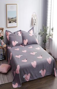 BONENJOY 1 PC 100COTTON LADE KINDEREN KIDDEN BED LINEN PURE COTTON GREY GREEUW Gedrukt Dubbele Top Sheet Stars King Sheets C11850896