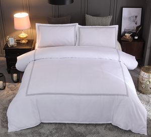 Bonenjoy ensemble de literie d'hôtel reine King Size couleur blanche ensembles de housse de couette brodée ensemble de linge de lit d'hôtel taie d'oreiller de literie