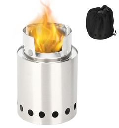 Fire de feu Pit en bois Poêle en acier inoxydable Camping portable chauffage hivernal pratique extérieur 2202258881814