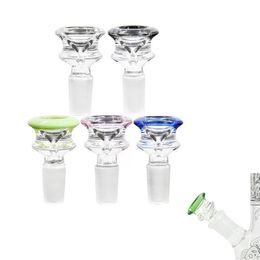 Bong 14mm 18mm bol en verre accessoires pour fumer sablier à entonnoir épais coloré pour conduite d'eau bongs dab rig