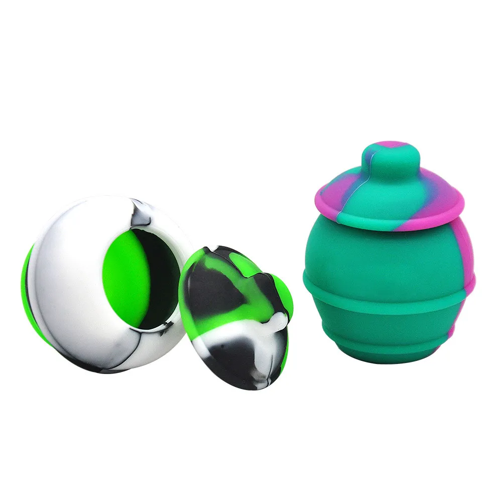 Bong 35ML Récipients en silicone Pots de cire Dab Concentrate Pots de cire Stash Jar Conteneur de concentré d'huile Multi Use Mix Color
