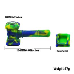 Bong FDA Siliconen Smokpijp 15 mm Waterpijpen Glassbom Kruidenbuizen Siliconen Tabak Herboppijpen Olie Dab Rigs Handlepelpijp