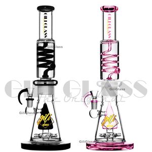 15 pouces glycérine bobine narguilé bang congelable fumant réfrigéré dab rigs verre chicha pipe à eau avec moulin à vent percs quartz clou narguilés