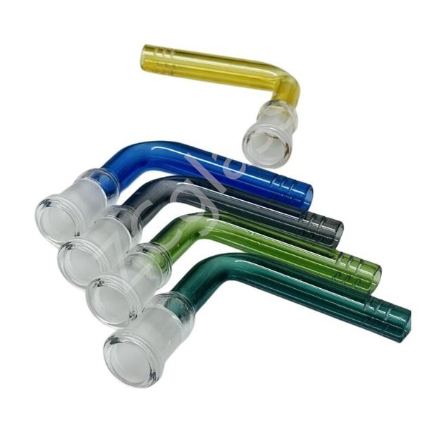 BONG Glass Downstem Pipe color 90° curva 14 mm hembra Adaptador de difusor de vástago de vidrio grueso para vasos de vidrio Bongs Tuberías de agua