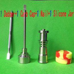 Bong Tool Set 16mm Domeless Gr2 Titanium Nail Carb Cap Dabber Slicone Jar Glass Bong Fumar pipas de agua