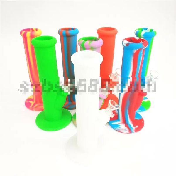 Bong tuberías de agua plataformas de silicona cachimba shisha 254 MM Bongs irrompibles portátiles Shisha Hookah silicona fumar pipas de agua Bongs envío gratis