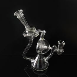 Bongs Dab Rig Recycler Conduites D'eau Bubbler Percolater Bongs Pipe Avec 14mm Mâle Bol En Verre Transparent 8 Pouces Transparent Épais Pyrex Narguilé Shisha Ensemble Entier