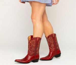 Bonjomarisa Cowgirl Women Boots Western Boots Cowboy Mid Barrie Boot Chunky Bordado Medio Bordado Botas Casco Riding Women 22085474259