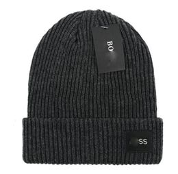 Bonnet para hombre Boss beanie sombrero de invierno Nueva marca Cappello moda de punto Sombreros de piedra hombres mujeres gorra de lana gruesa gorros de otoño e invierno gorras de calavera de color sólido a2