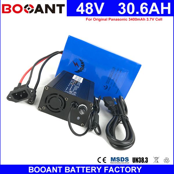 BOOANT pleine puissance 2000W pour Panasonic 18650 cellules Li-ion batterie 48V 30AH batterie e-bike batterie EU US douanes gratuites + chargeur 5A