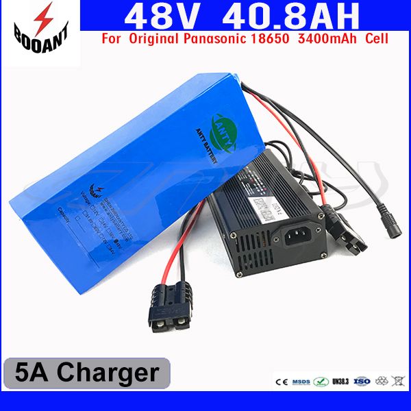 Batterie de vélo électrique au Lithium BOOANT 48V 40Ah pour cellule d'origine 18650 pour moteur Bafang 2000W avec chargeur 54.6V 5A livraison gratuite