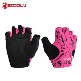 Boodun Marca Mujeres Culturismo Fitness Guantes Transpirables Levantamiento de Pesas Deporte Antideslizante Transpirable Mancuerna Gimnasio Yoga Guantes Q0108