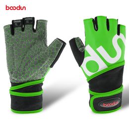 Boodun Hombres Mujeres Medio dedo Crossfit Gimnasio Guantes Fitness Guantes Cuerpo Levantamiento de pesas Entrenamiento Muñeca Entrenamiento Deporte Guantes para gimnasio 220422