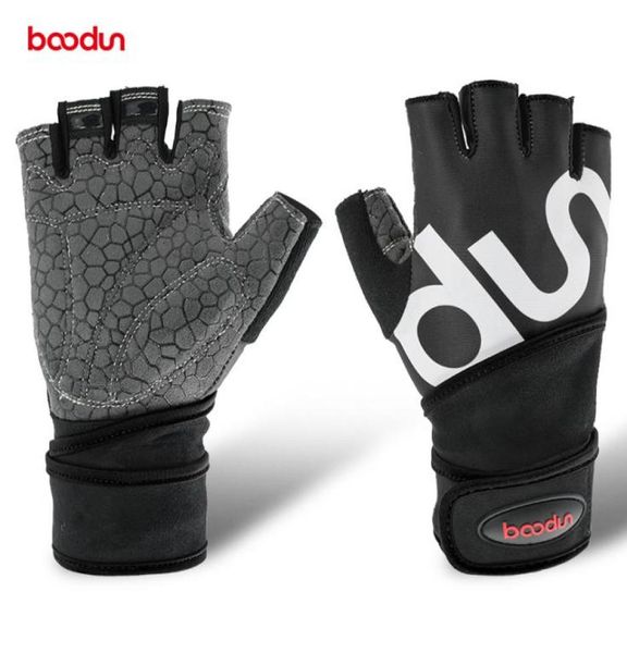 Boodun Men Mujeres Guantes de gimnasio de medio dedo Crossfit Crossfit Fitness Guantes con muñeca Cuerpo Levantamiento de pesas Guantes de deportes de muñeca para Muscu2314364