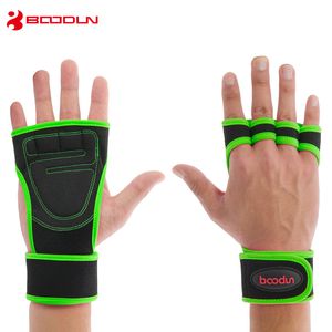 Boodun Sports Haltérophilie Gants de gymnastique Poignet Fitness Hommes Gants Demi-doigt Haltères levés Soins de la paume horizontale Gants pour femmes Q0107