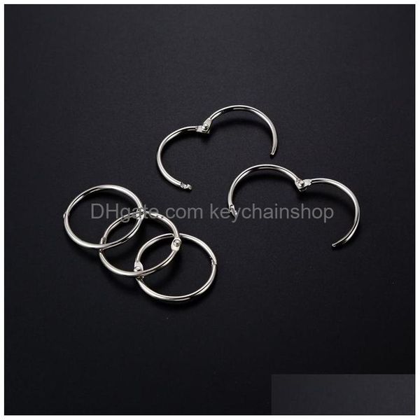 Anillos para encuadernación de libros Anillo de metal abierto flexible Circlips 3X44Mm Llave de níquel para carpeta Diy Po Etiquetas de álbum Clips Mti Propósito Entrega de gota Dh13K