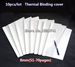 Boekomslag 10PCSlot Thermal Binding Cover A4 Lijm Wit 8mm 5170 Pagina's Machine 230425