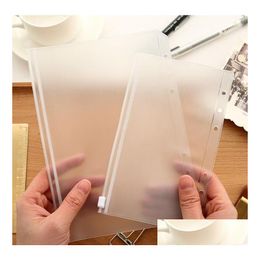 BOEK Cover A5/A6/A7 PVC Binder ER Clear Zipper Storage Bag 6 Hole Waterdichte briefpapier Tassen Travel Portable Document Sack 20 DH0CZ