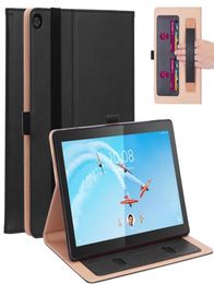 Book Flip Cover Case voor Lenovo Tab M10 TBX605F TBX605L TBX505F 101 inch tablet met standaard met handbandkaartslots4982700