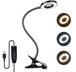 Livre Lumières 7W Lampe de Tête de Lit Clip sur Lit 48 LED Lampe de Tatouage 3 Couleurs Changeantes 10 Luminosité Pince de Chevet pour Lecture Extensions de Cils USB Flexibles