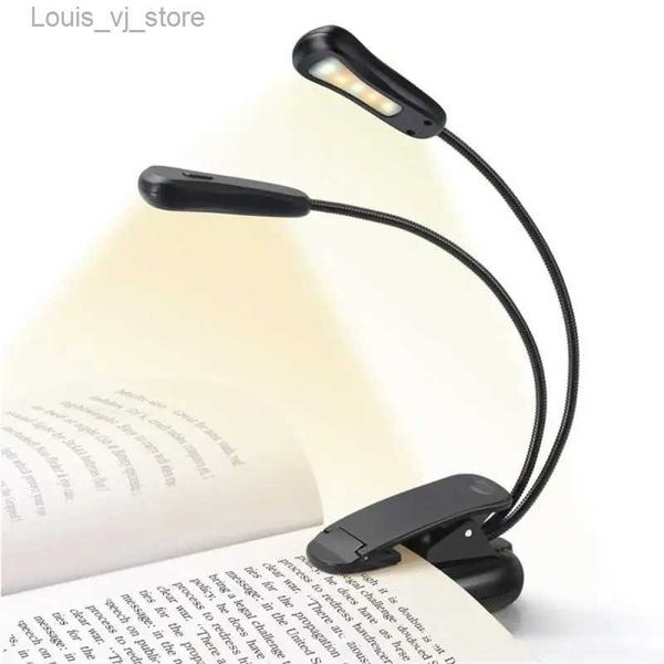 Book Lights LED lampe de lecture double bras Flexible livre partition pupitre lumière lecture lumière étudiant dortoir lumières avec pince livraison directe YQ231130