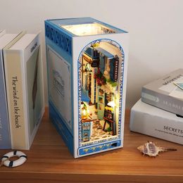 Kit de coin de livre Mini bricolage coin de livre lumière tactile avec meubles cadeau d'anniversaire pour enfants brise de mer terre Drop Shippig 240202