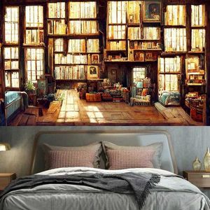 Livre Tapasches Retro Libris Tapestry Magic House Mur Hanging Hippie Bohemian Decoration Tapestry Bedroom Home Decoration R0411 1