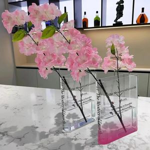 Livre Vase Transparent Lettre imprimé Livre Forme Flower Arrangement de style Stryme Couleur Couleur de maison Maison Home Supplies Decor Room 240329