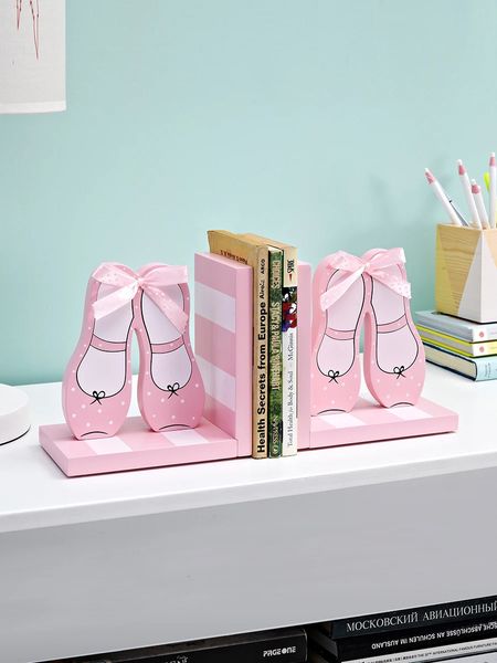 Brancs pour enfants décor de chambre mignonne de ballet rose chaussures de bureau des organisateurs de livres accessoires en bois de style américain articles ménagers 240425