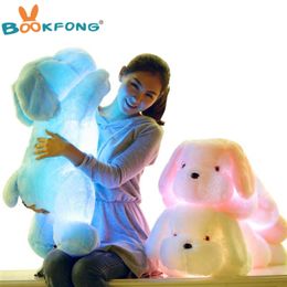 BookFong 50 cm lengte Creative Night Light Led Lovely Dog Gevulde en pluche speelgoed geschenken voor kinderen en vrienden LJ201126