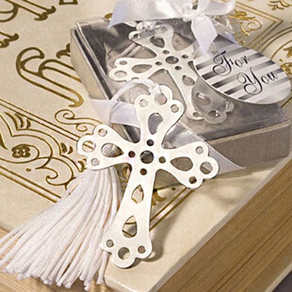 Marque-page 10 pcslot mignon croix amour argent métal signets cadeau créatif pour mariage haute qualité paquet en gros 230705