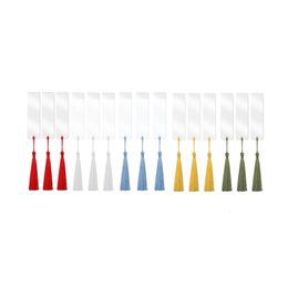 Bladwijzer 15 PCS Rechthoek Acryl Blank Clear DIY Onvoltooide Boek Markers met Kleurrijke Kwasten Ornamenten Ambachten Decors 230627