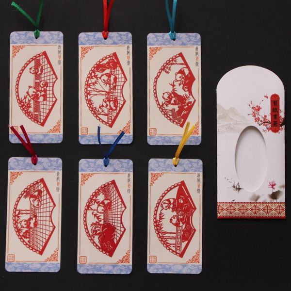 Marcador 2 juegos por lote marcapáginas corte de papel clásico chino para leer arte Hecho A Mano marcador de regalo de página suministros escolares y de oficina