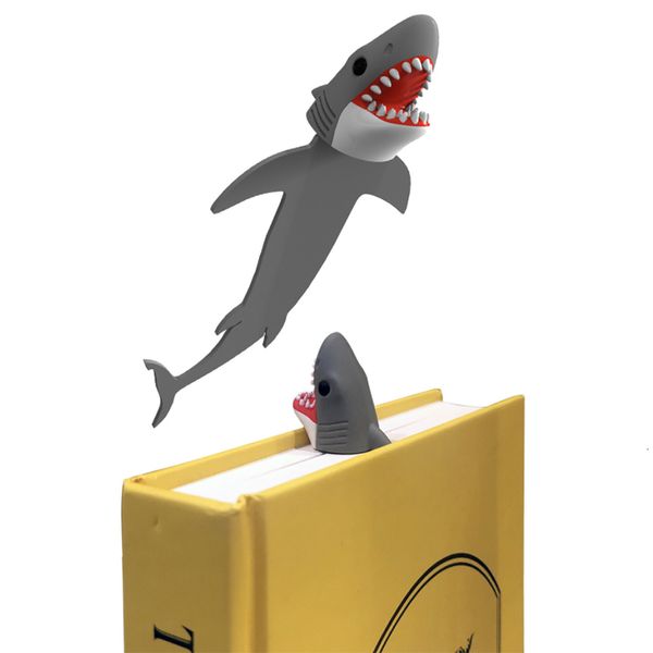 Marcador creativo 3D tiburón marcador marcas libro Bloc de notas novela nota adhesiva artículo de lectura regalo para niños papelería plástico 230704